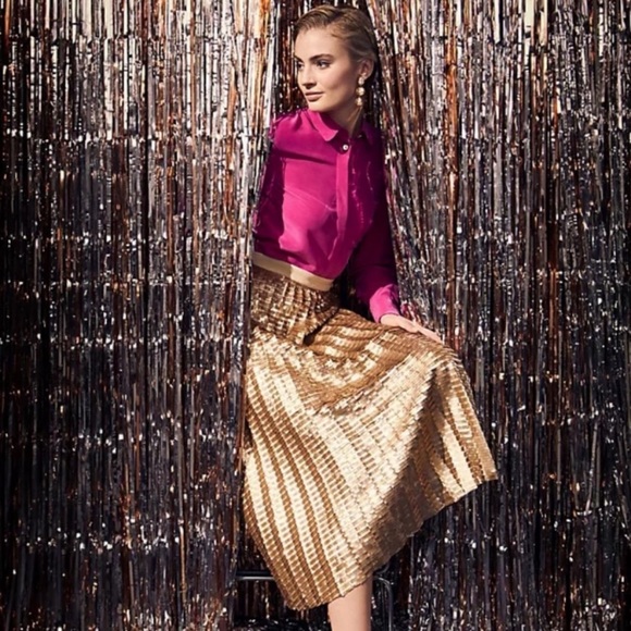 NWT Anthropologie Natalia Sequined Midi Skirt 4P - Picture 3 of 3